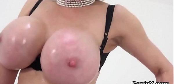  Adulterous english mature lady sonia showcases her heavy balloons